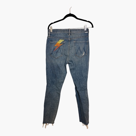 MOTHER Light Wash Distressed Stunner Ankle Step Fray Jeans Size 29 - Picture 4 of 14